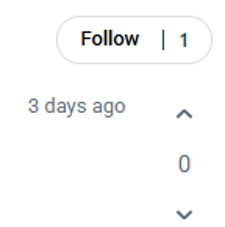 Screenshot of the up- and downvote buttons, with the Follow option and vote count.